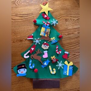 Children’s DIY Festive Felt Hanging Christmas Tree with Velcro Decorations